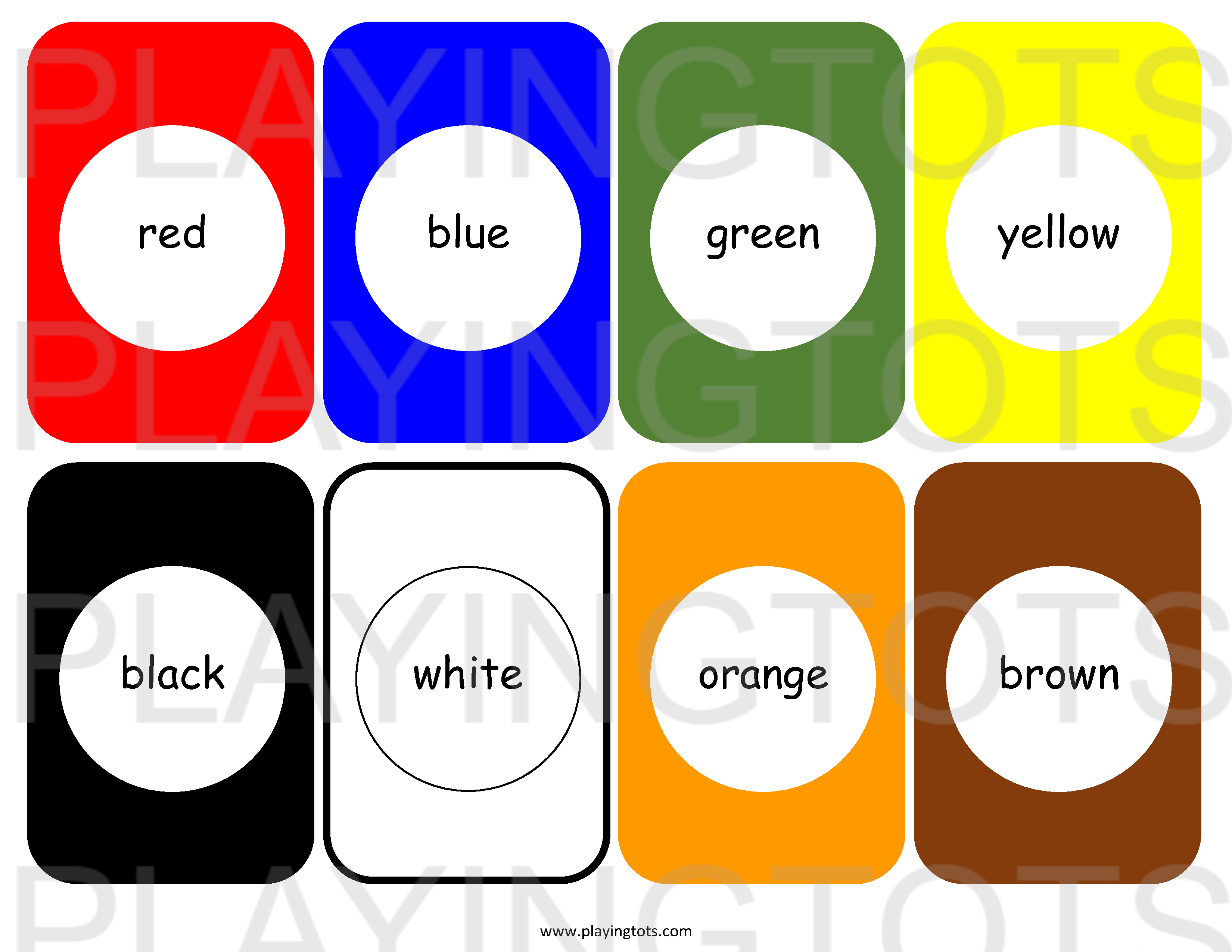 Colors Printable Flashcards