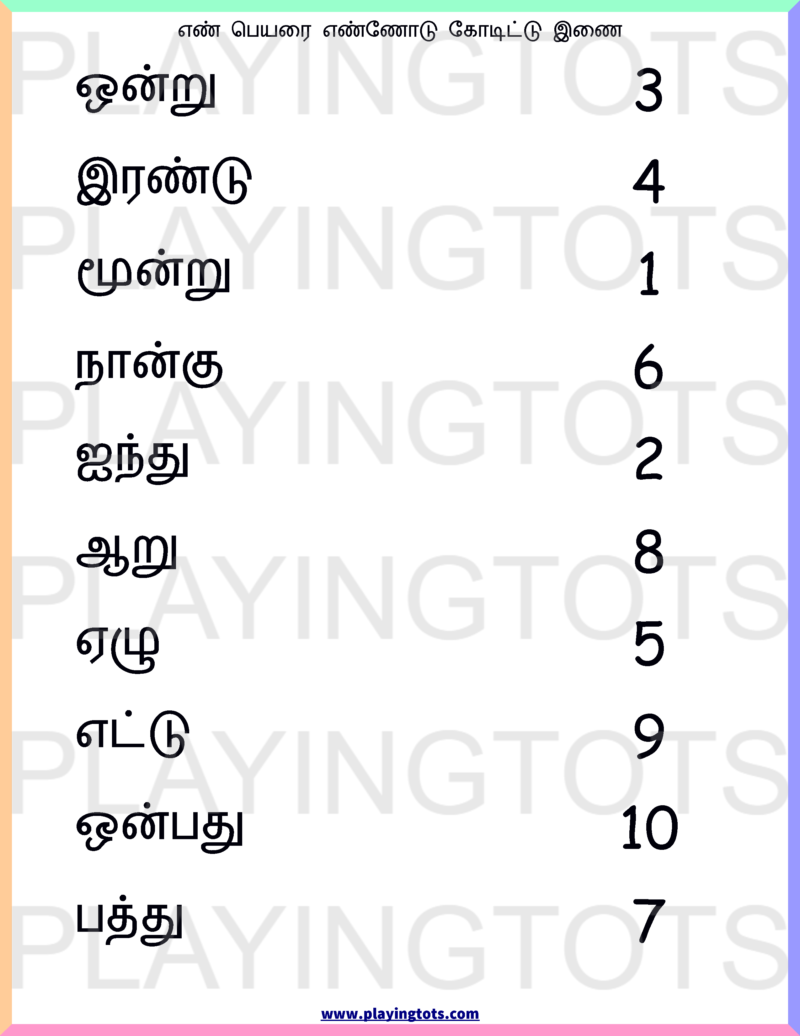 Tamil Printable Set Occupations In Tamil And English Language Learning 