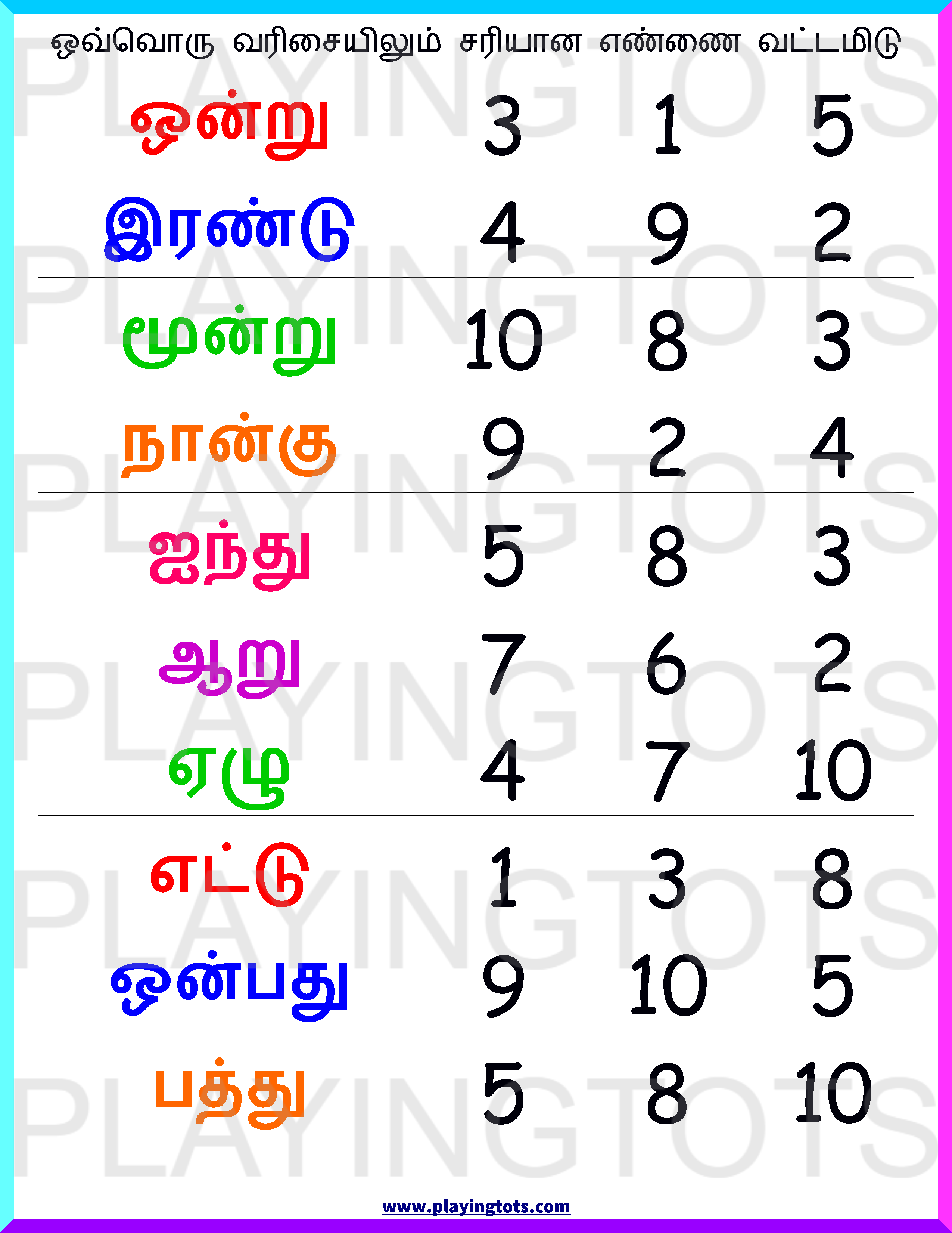 Class 3 Tamil 3 Worksheet Grade 3 Tamil English Esl Worksheets For 